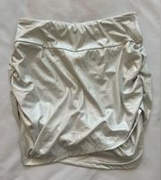 HALARA Cloudful Shine Fabric High Waisted Bodycon Ruched Faux Leather Skirt