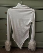 Mock Neck Fluffy Bodysuit 