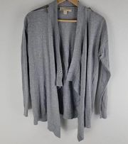 Michael Kors Zip Shoulder Fly Away Cardigan Gray Long Sleeve Gray Size S