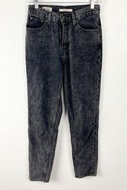 Levi’s  Black Wash Premium Denim High Rise Mom Jeans, Size 24