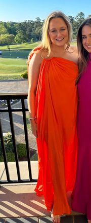 Orange One Shoulder Gown