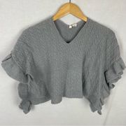Anthropologie Moth Ruffle Knit Wool Blend Poncho Sweater S/M