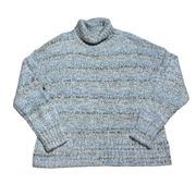 Chelsea28 Grey Stripped Striped Turtleneck Knit Sweater | U.S. Woman’s Medium