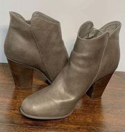 Michael Shannon Womens Side Zip High Heeled Ankle Boots Gray Size 9