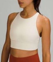 Lululemon  White Energy High-Neck Longline Ribbed Bra Size 6