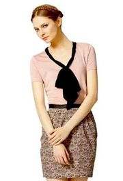 JASON WU for Target Blush Pink V-Neck Bow Tie Short Sleeve Blouse Size Small