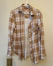 Womens Rue 21 flannel button up shirt top small