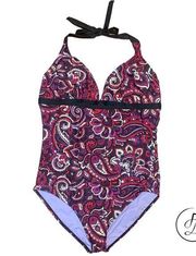 ECU Prana Swimwear Women's Mioko Paisley Halter Top One Piece Swimsuit  XL