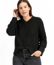 EVERLANE COTTON LINEN VNECK PULLOVER POPOVER LONG SLEEVE KNIT SWEATER M