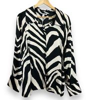 Sergio Hudson x Target Collab Zebra Print Top Blouse NWT Plus Size 3X Black