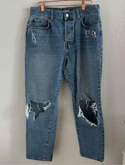 Forever 21 Distressed Denim Button Fly Jeans 29