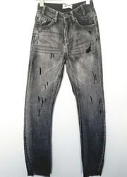 One Teaspoon Scallywags Black Distressed Raw Hem Soft 24