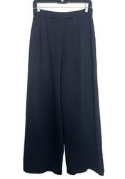 St. John Basics Black High Waist Knitted Wide Leg Pull On Ankle Cropped Pants