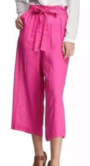 NWT Michael Kors Wide Leg Front Tie Pants Hot Pink Size XL