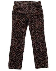Ann Taylor Pants Women 00/24 Camel Loft Leopard Animal Print Super Skinny Cotton