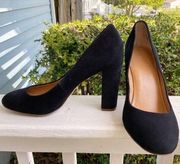 J.Crew Factory Black Suede Heels Size 10