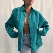 Teal Suede Shacket Jacket  