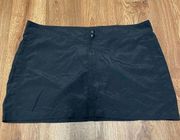 LL Bean Womens Solid Black Nylon Swim Skirt Mini Cover Up UPF 50+ Plus Size 18