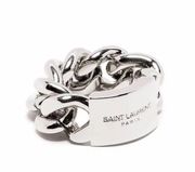 Chain ID Plaque Ring in Metal Silver size 5