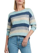 HALSTON wool blend striped sweater 💙