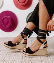 Black Lace Up Wedge