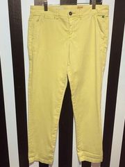 Pilcro and the Letterpress Yellow Cotton Slacks Size 32 Woman’s EUC Straight Leg