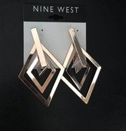 Nine West Multi diamond shaped earrings with Bar