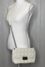 Nicole Miller off white quilted crossbody bag