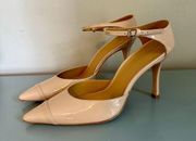 Reformation Patent Leather D'Orsay Pump Heels Nude 8.5 Mary Jane