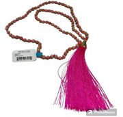 Anthropologie Shiraleah Pink Bali tassel necklace bead