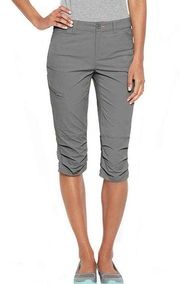 Orvis Women’s Cropped Mid Rise Hiking Outdoor Gorpcore Nylon Pants Gray Size 16