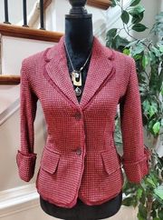 Kenneth Cole Women Burgundy Polyester Single Breasted Long Sleeve Blazer Size 2