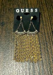 Guess Boho Gold With Rhinestones Chandelier Earrings
