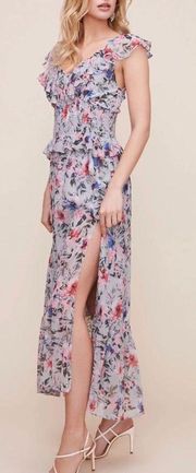 the Label Double V Flutter Floral Midi Dress