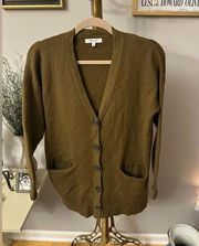 Womens open front olive green sweater cardigan by Madewell size small