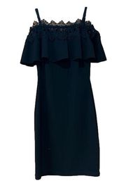 BCX Off the Shoulder Dress Spaghetti Straps Lace Black Dress Juniors Size 1