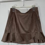 Brown suede skirt