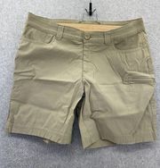 Eddie Bauer Women's Shorts Bermuda Solid Beige Size 10 Slash Pocket Outdoor