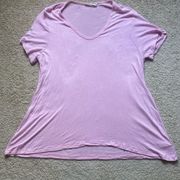 Lush Pink Slouchy Fit V-Neck Tee