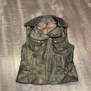 Mustard seed vegan gold brown marbled vest