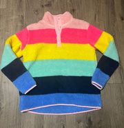 Rainbow Colorblock Sherpa Pullover