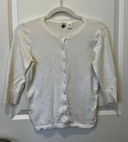 White Short Sleeve Cardigan