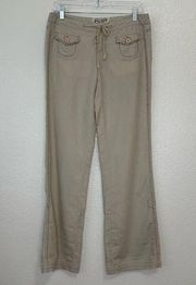 NWOT American Rag Linen Blend Tan Drawstring Women’s Pants