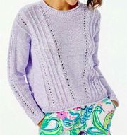 Lilly Pulitzer Maxcy Sweater Light Lilac Verbena cropped Size S