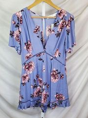 ASTR the LABEL Floral Boho Lightweight ROMPER in Light Purple NWT size L (A-3)