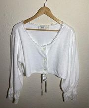 Victoria’s Secret‎ Collection White Baby Doll Cropped Cardigan ( L )