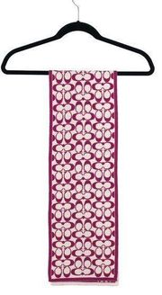 COACH Pink Magenta and White Thick Winter Scarf