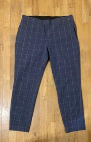 Navy Plaid Business Trousers