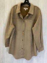 Philosophy- Long sleeve tan button-down size small