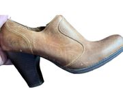 BOC Born Concept Women's Bootie Ankle Shoes Leather Side Zip Brown Sz. 9.5